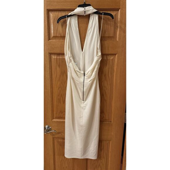 ALICE + OLIVIA Suellen Wool Cream Ecru Halter Neck Maxi Dress Size 4 MSRP $624.0 - Picture 6 of 7